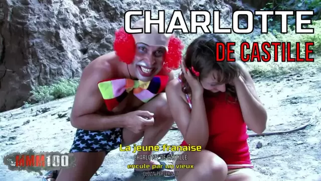 La jeune française Charlotte de Castille enculée par un vieux clown pervers et hystérique