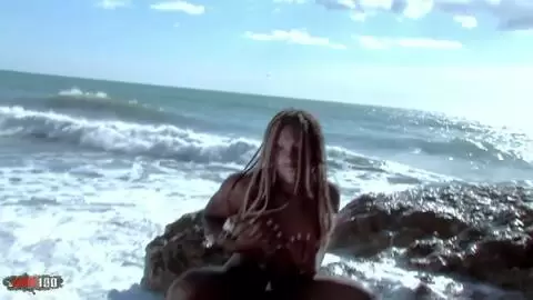 Belle black strip à la plage photo 16