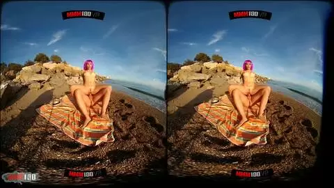 Baise en VR 3D sur la plage avec la sublime roumaine Yasmin Daferro photo 06