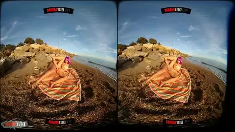 Baise en VR 3D sur la plage avec la sublime roumaine Yasmin Daferro photo 09