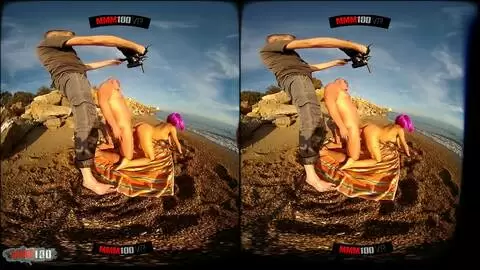 Baise en VR 3D sur la plage avec la sublime roumaine Yasmin Daferro photo 13