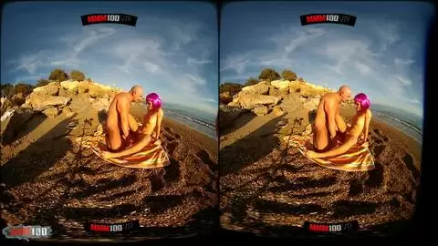 Baise en VR 3D sur la plage avec la sublime roumaine Yasmin Daferro photo 16